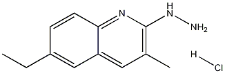 2-Hydrazino-6-ethyl-3-methylquinoline hydrochloride Struktur