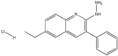 2-Hydrazino-6-ethyl-3-phenylquinoline hydrochloride Struktur
