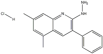2-Hydrazino-5,7-dimethyl-3-phenylquinoline hydrochloride Struktur