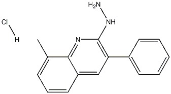 2-Hydrazino-8-methyl-3-phenylquinoline hydrochloride Struktur