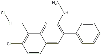 7-Chloro-2-hydrazino-8-methyl-3-phenylquinoline hydrochloride 化学構造式