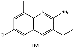 2-Amino-6-chloro-3-ethyl-8-methylquinoline hydrochloride 化学構造式