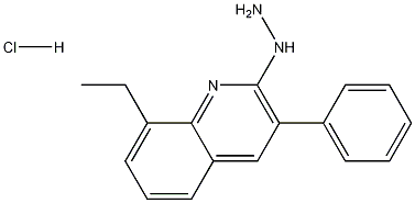 2-Hydrazino-8-ethyl-3-phenylquinoline hydrochloride 化学構造式