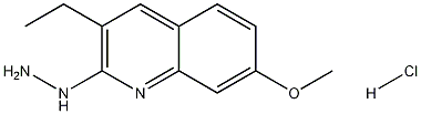 3-Ethyl-2-hydrazino-7-methoxyquinoline hydrochloride 化学構造式