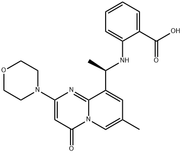 2-[[(1R)-1-[7-methyl-2-(4-morpholinyl)-4-oxo-4h-pyrido[1,2-a]pyrimidin-9-yl]ethyl]amino]benzoic acid|2-[[(1R)-1-[7-甲基-2-(4-吗啉)-4-氧代-4H-吡啶并[1,2-A]嘧啶-9-基]乙基]氨基]苯甲酸