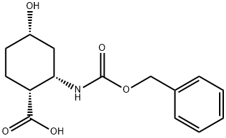 (1R*,2S*,4S*)-2-Benzyloxycarbonylamino-4-hydroxy-cyclohexanecarboxylic acid Structure