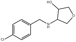 4-(4-chlorobenzylamino)tetrahydrofuran-3-ol 化学構造式