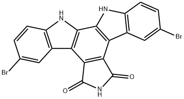 12,13-Dihydro-3,9-dibromo-5H-Indolo[2,3-a]pyrrolo[3,4-c]carbazole-5,7(6H)-dione 结构式
