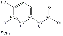 Homovanillic Acid-13C6, 1185016-45-8, 结构式