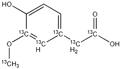 ホモバニリン酸-13C6 化学構造式