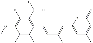 6-[(1E, 3E)-4-(4-Methoxy-2,3,6-trimethylphenyl-d3)-2-methyl-1,3-butadien-1-yl]-4-methyl-2H-pyran-2-one 结构式