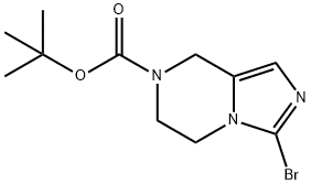 3-ブロモ-5,6-ジヒドロイミダゾ[1,5-A]ピラジン-7(8H)-カルボン酸TERT-ブチル 化学構造式
