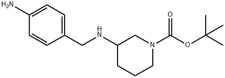 3-(4-aminobenzylamino)-piperidine-1-carboxylic acid  tert-butyl ester 结构式