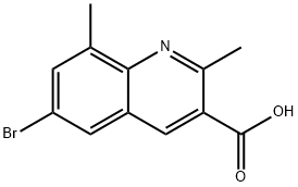 6-Bromo-2,8-dimethylquinoline-3-carboxylic acid Struktur