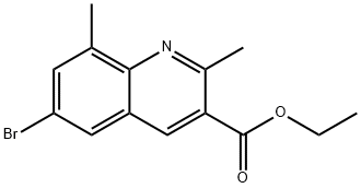 6-BROMO-2,8-DIMETHYLQUINOLINE-3-CARBOXYLIC ACID ETHYL ESTER,1189106-89-5,结构式