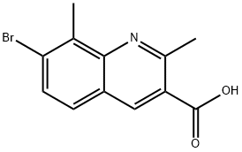 7-ブロモ-2,8-ジメチルキノリン-3-カルボン酸 化学構造式