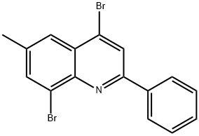 4,8-Dibromo-6-methyl-2-phenylquinoline 化学構造式