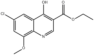 6-Chloro-4-hydroxy-8-methoxyquinoline-3-carboxylic acid ethyl ester 结构式