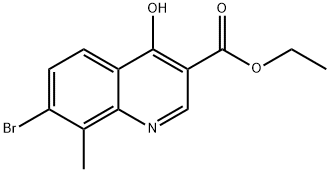 7-Bromo-4-hydroxy-8-methylquinoline-3-carboxylic acid ethyl ester Struktur