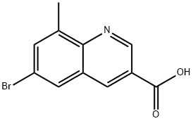 6-Bromo-8-methylquinoline-3-carboxylic acid 化学構造式