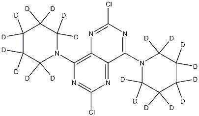 2,6-Dichloro-4,8-(dipiperidino-D20)-pyrimido[5,4-d]pyrimidine Struktur