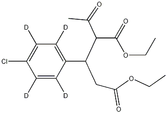 Diethyl 2-Aceto-3-(4-chlorophenyl-d4)glutarate 化学構造式