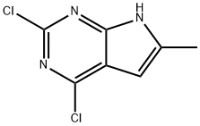 2,4-ジクロロ-6-メチル-7H-ピロロ[2,3-D]ピリミジン 化学構造式
