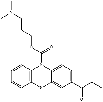 2-Propionyl Phenothiazine N-Carboxylic Acid 3-(Dimethylamino)propyl Ester Structure