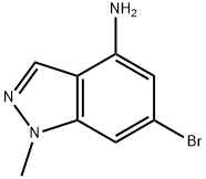 6-Bromo-1-methyl-1H-indazol-4-amine 化学構造式