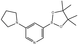 3-(pyrrolidin-1-yl)-5-(4,4,5,5-
tetramethyl-1,3,2-dioxaborolan-2-yl)pyridine Struktur