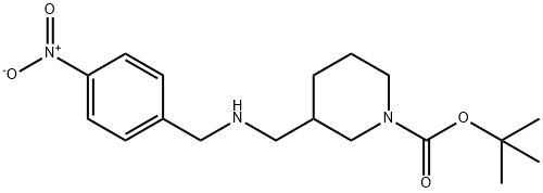 3-((4-nitrobenzylamino)methyl)piperidine-1-carboxylic acid tert-butyl ester Struktur