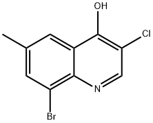 8-Bromo-3-chloro-4-hydroxy-6-methylquinoline 化学構造式