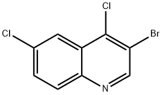 3-ブロモ-4,6-ジクロロキノリン 化学構造式