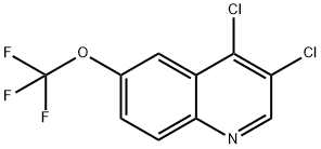 3,4-Dichloro-6-trifluoromethoxyquinoline 化学構造式