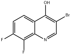 3-Bromo-7,8-difluoro-4-hydroxyquinoline 化学構造式