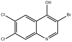 3-Bromo-6,7-dichloro-4-hydroxyquinoline Struktur
