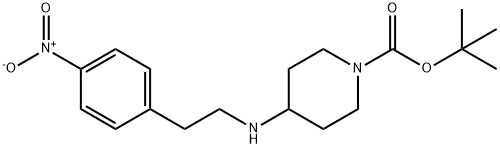 4-(4-nitrophenethylamino)piperidine-1-carboxylic acid tert butyl ester Struktur