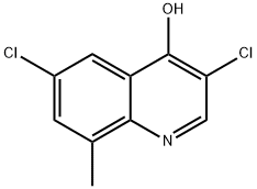 3,6-Dichloro-4-hydroxy-8-methylquinoline Struktur
