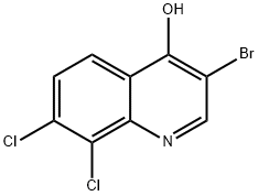 3-Bromo-7,8-dichloro-4-hydroxyquinoline 化学構造式