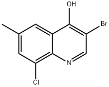 3-Bromo-8-chloro-4-hydroxy-6-methylquinoline 化学構造式