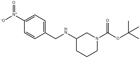 3-(4-nitrobenzylamino)piperidine-1-carboxylic acid tert-butyl ester Struktur