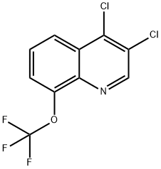 3,4-Dichloro-8-trifluoromethoxyquinoline 化学構造式