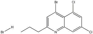 4-Bromo-5,7-dichloro-2-propylquinoline hydrobromide 化学構造式