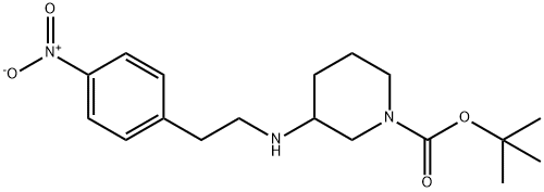 3-(4-nitrophenethylamino)piperidine-1-carboxylic acid tert butyl ester 结构式