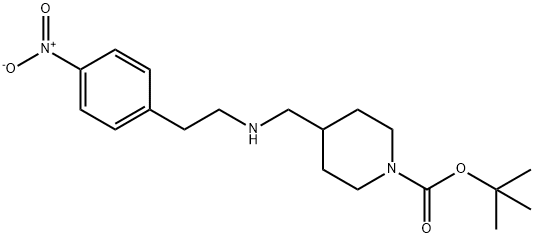 4-((4-nitrophenethylamino)methyl)piperidine-1-carboxylic acid tert butyl ester,1204811-09-5,结构式