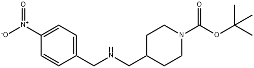 4-((4-nitrobenzylamino)methyl)piperidine-1-carboxylic acid tert-butyl ester,1204811-89-1,结构式