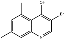 3-Bromo-5,7-dimethyl-4-hydroxyquinoline 化学構造式