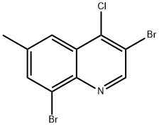4-Chloro-3,8-dibromo-6-methylquinoline,1204812-25-8,结构式