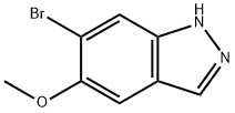 6-ブロモ-5-メトキシ-1H-インダゾール 化学構造式