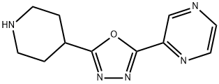 2-(5-(Piperidin-4-yl)-1,3,4-oxadiazol-2-yl)pyrazine 结构式